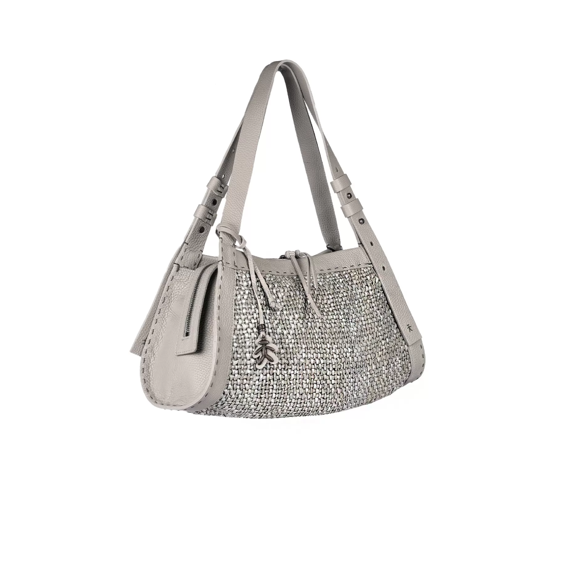 Outlet Boa Bauletto M Intreccio Madreperla Light Grey Bags