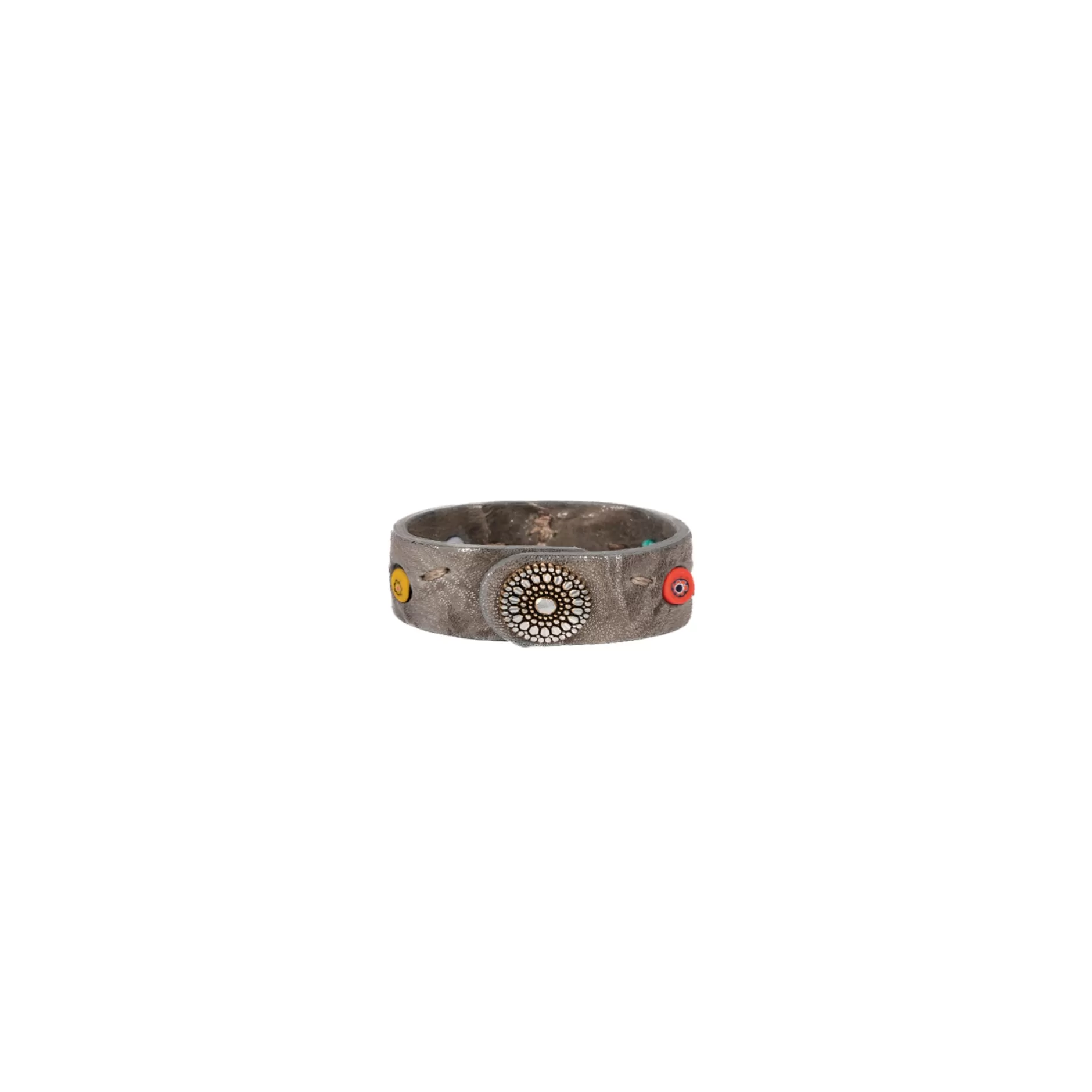 Online Colorful Metal Wash Lead Grey Leather Jewelry