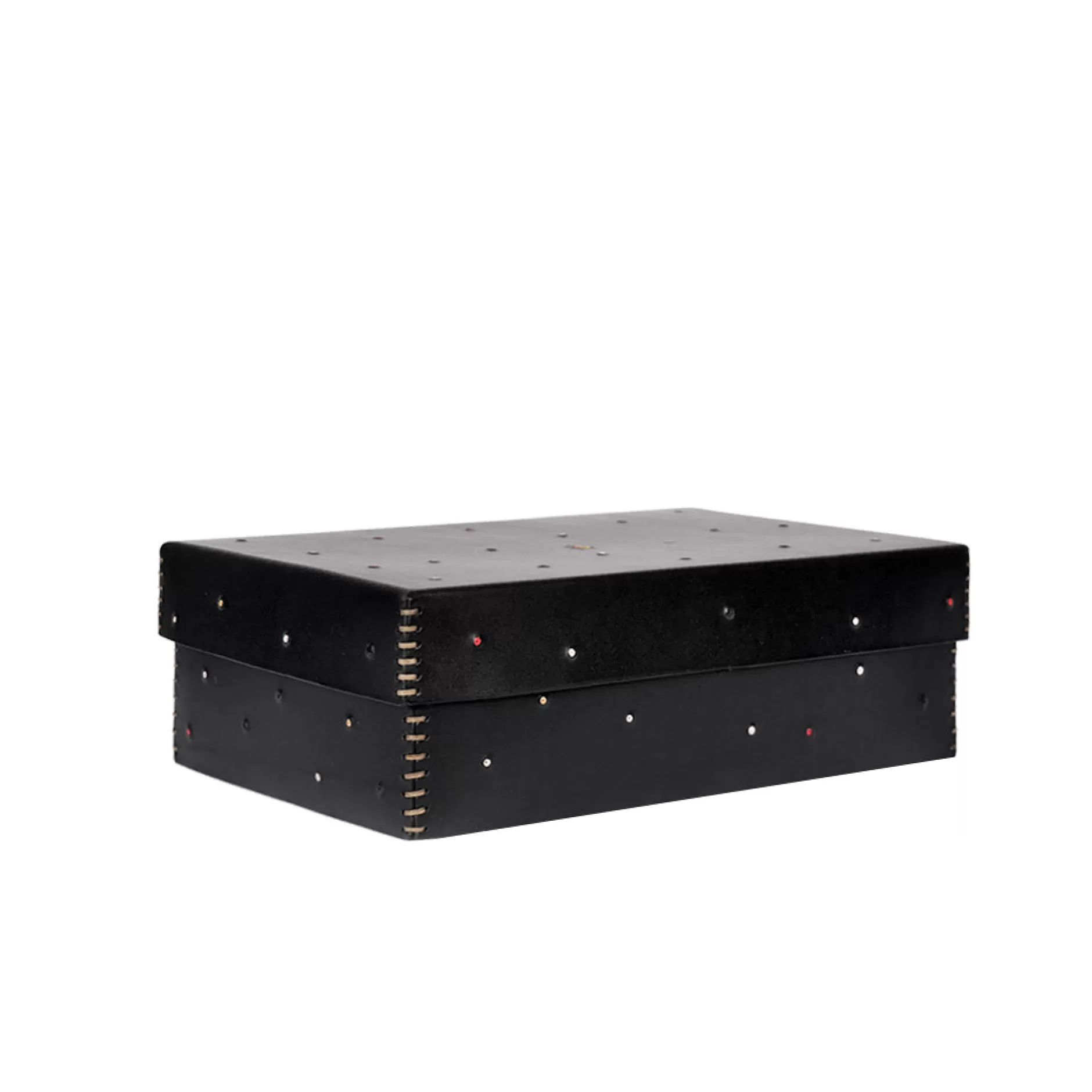 Online Leather Box Perline L Black Decor