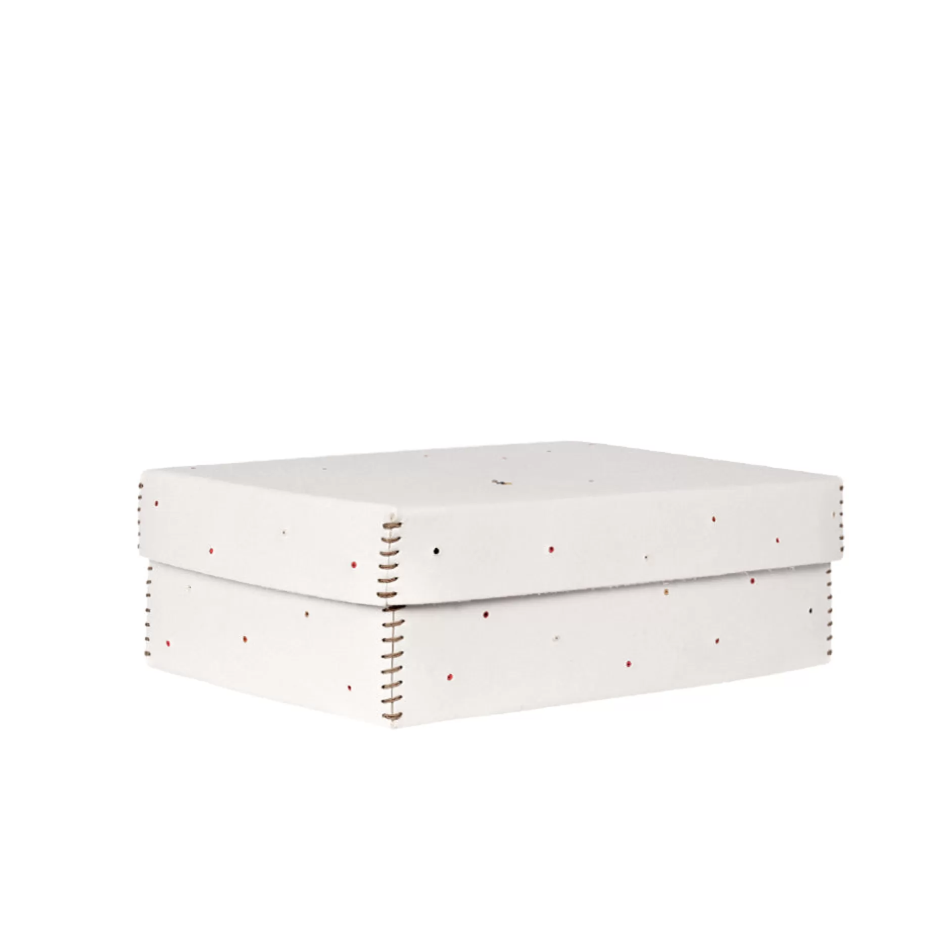 Sale Leather Box Perline L White Decor