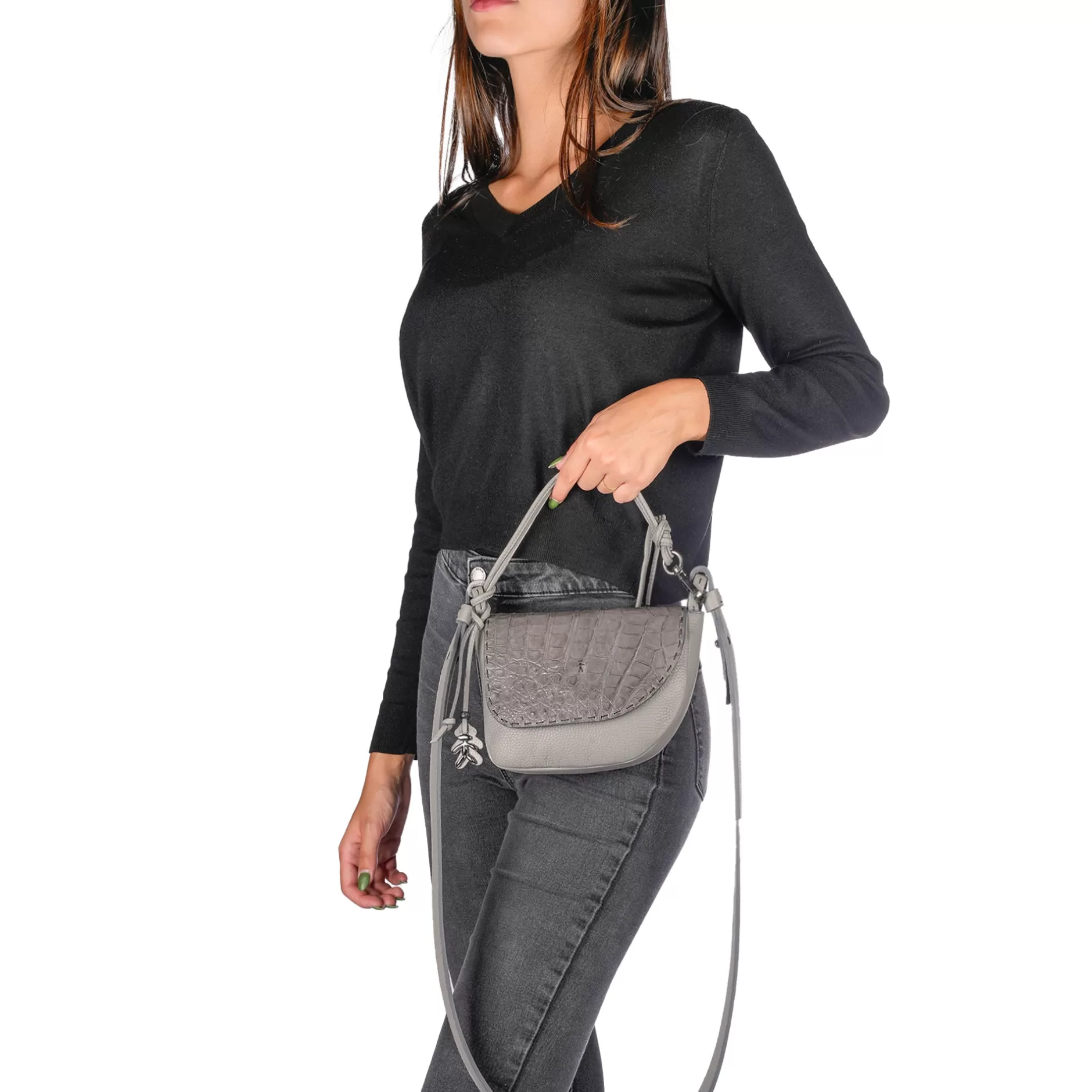 Fashion Marinella S Muflone Croco Grey Bags