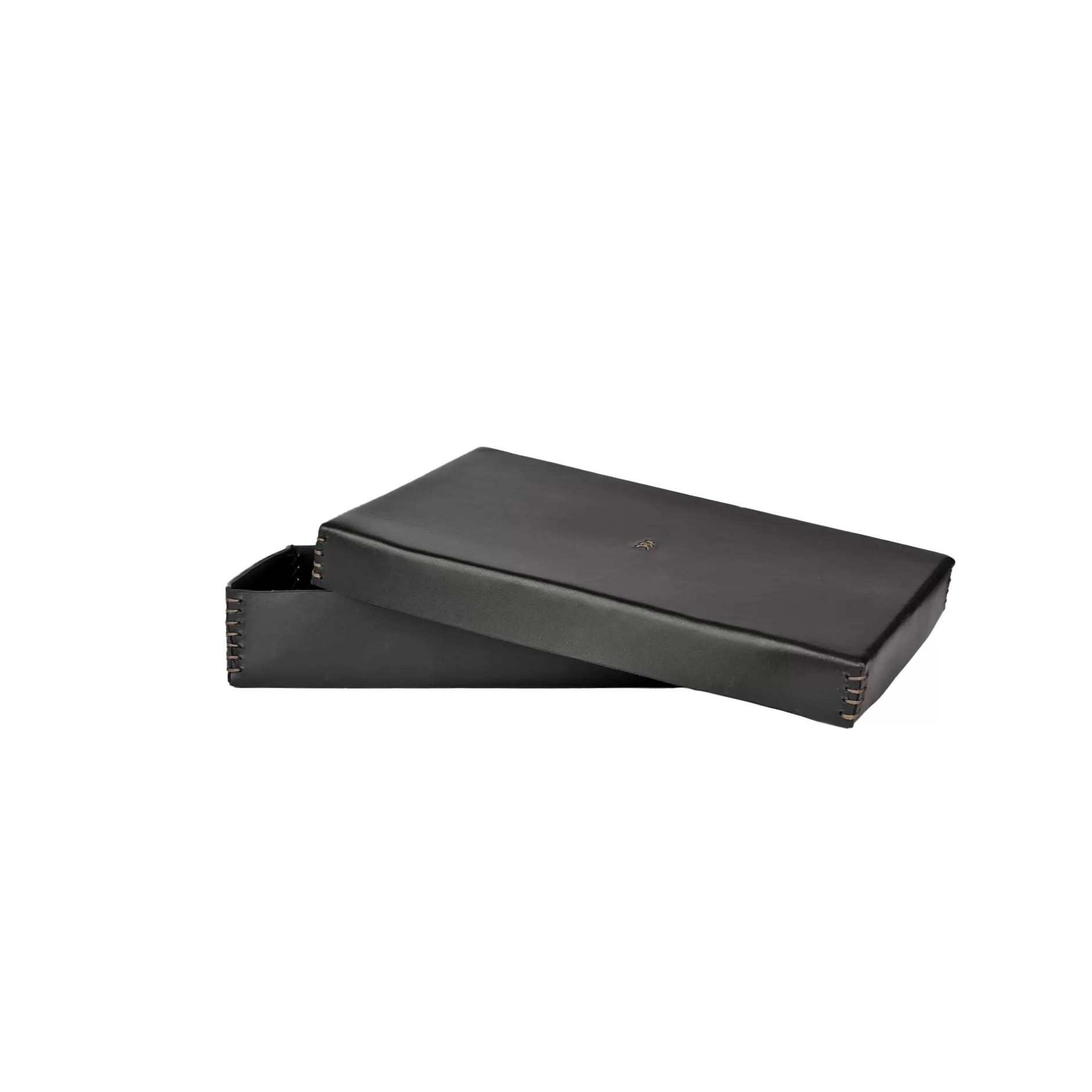 Discount Rectangular Leather Box Dado Black Decor