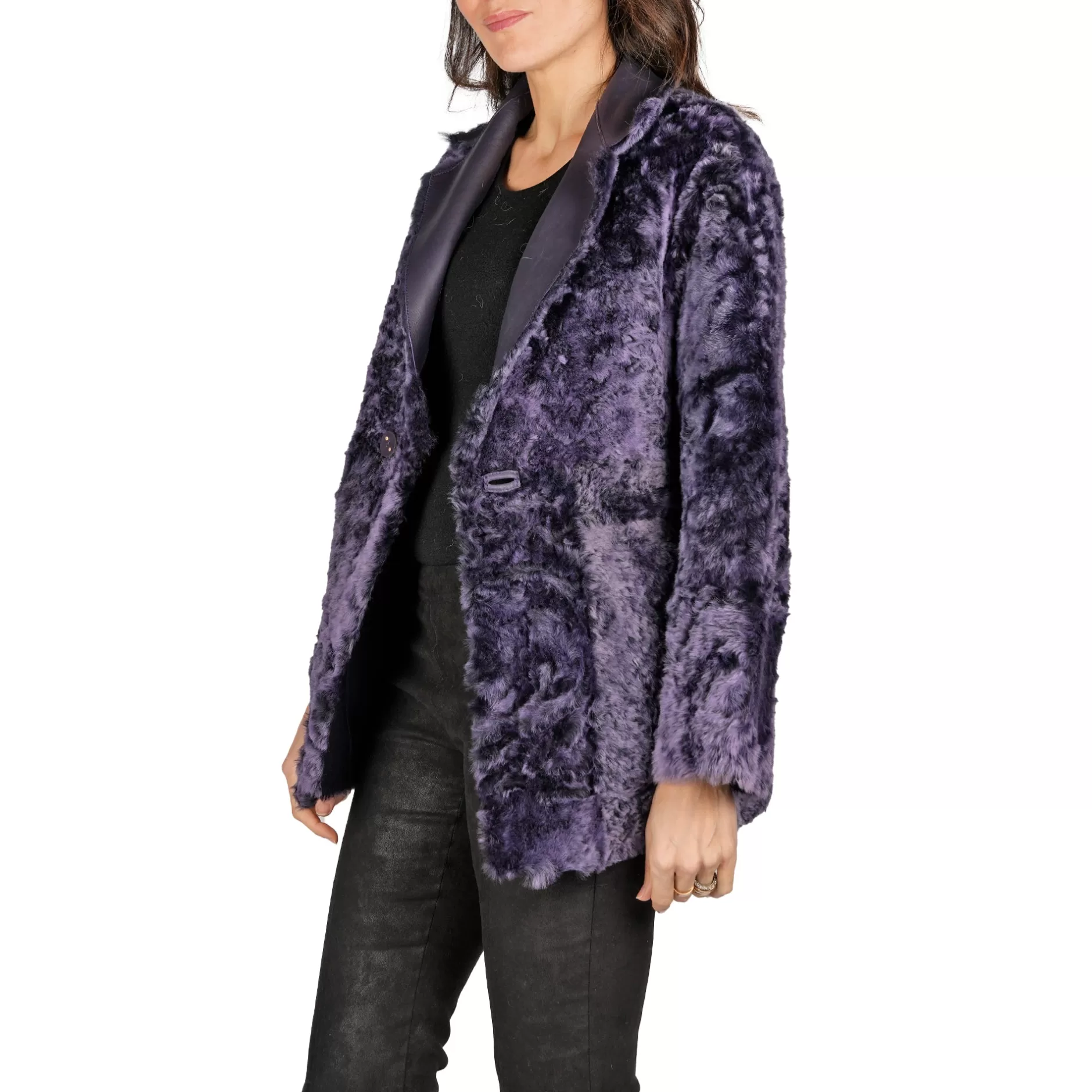 Clearance Reversible Blazer Coat Pacaja Purple Women Coats And Clothes