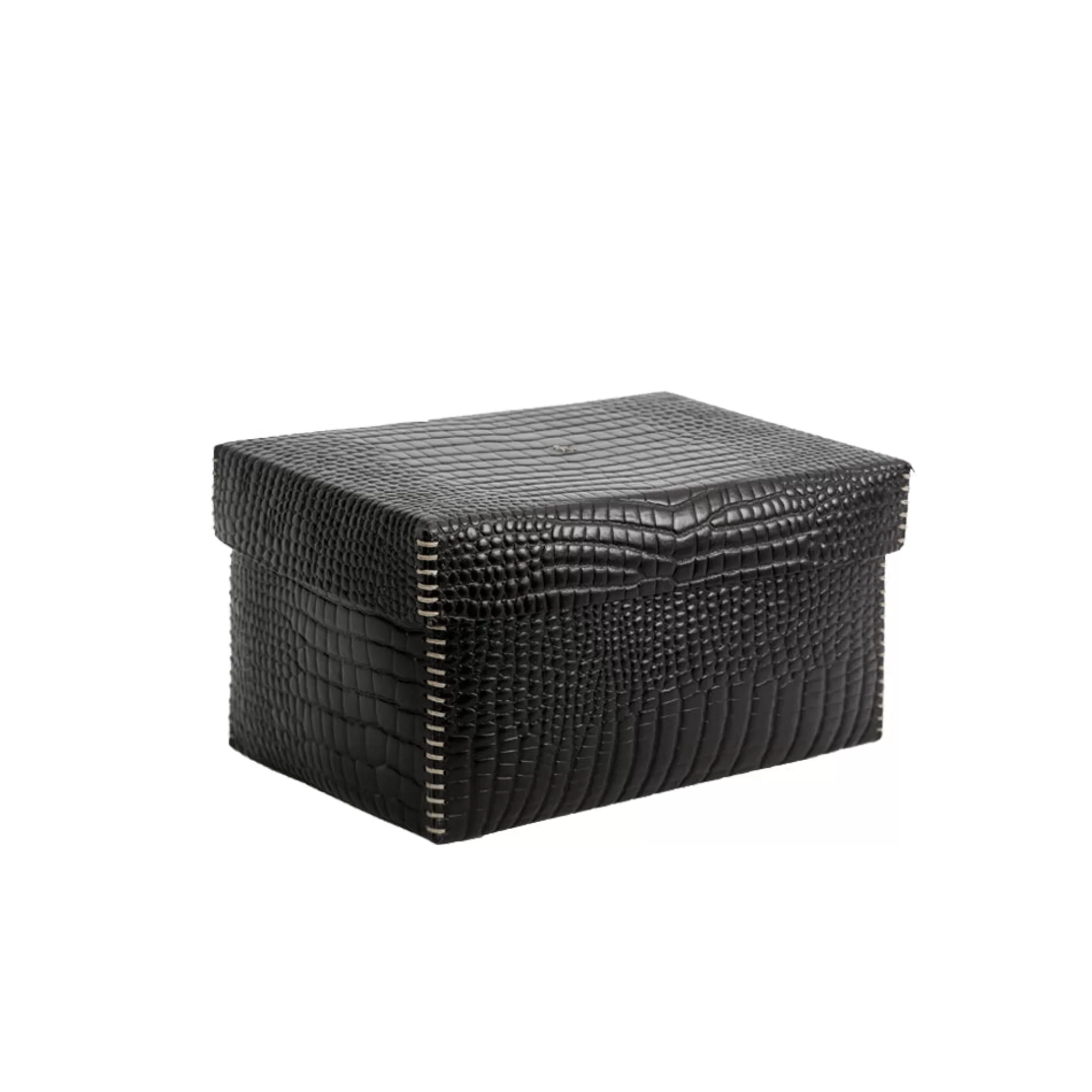 Outlet Scatola Liscia M Printed Crocodile Black Decor