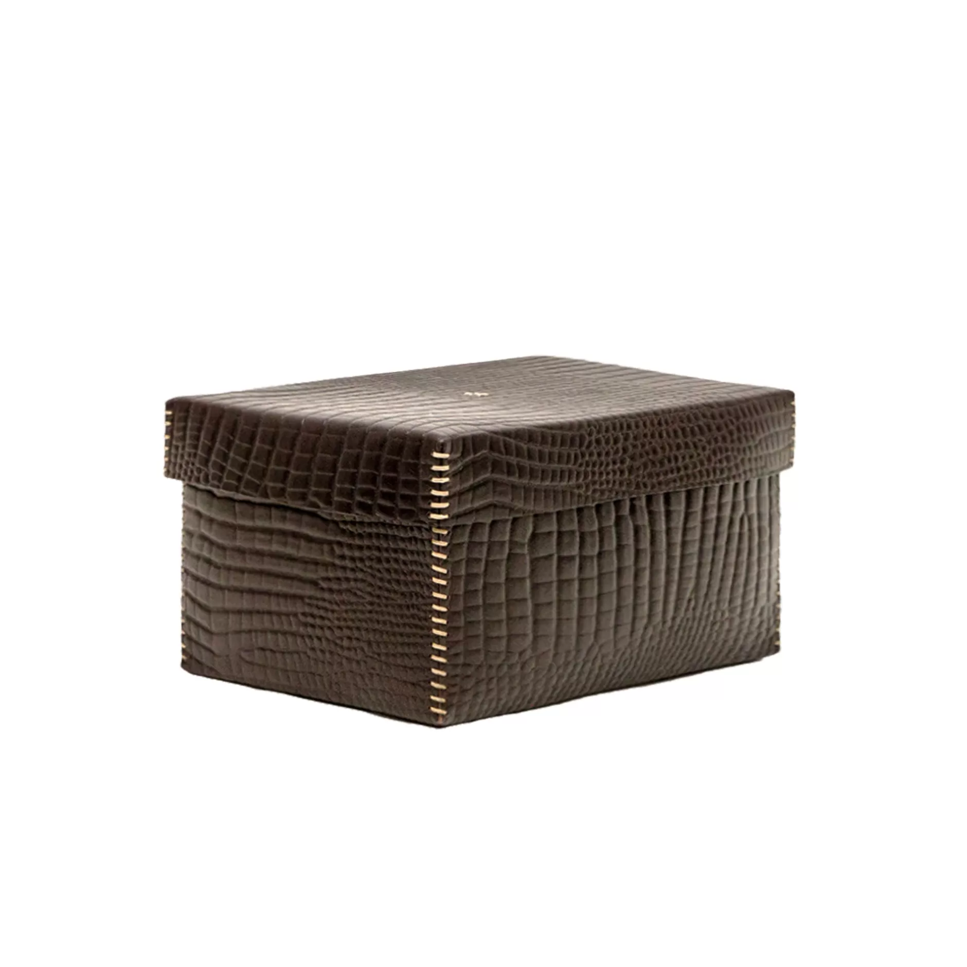 Hot Scatola Liscia M Printed Crocodile Brown Decor