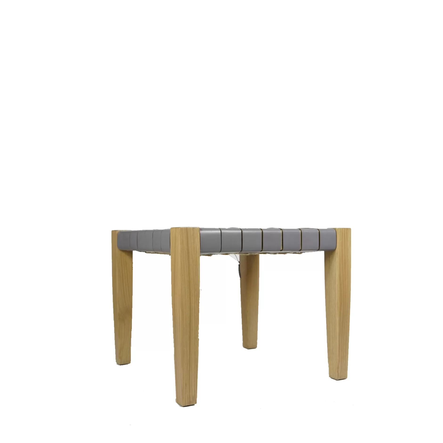 Online Square Short Stool Leather Grey Furniture