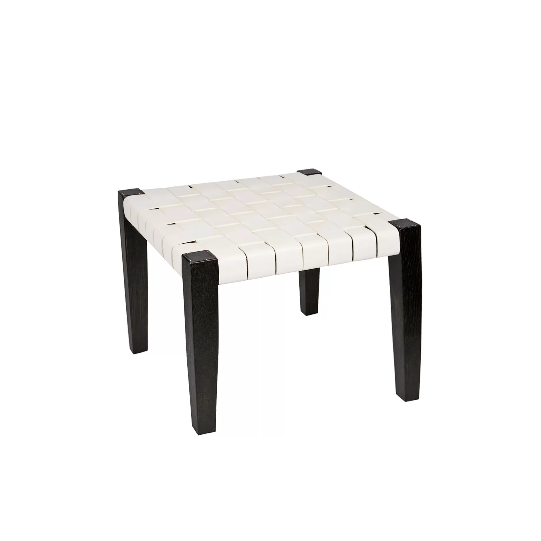 Store Square Short Stool Leather White Furniture