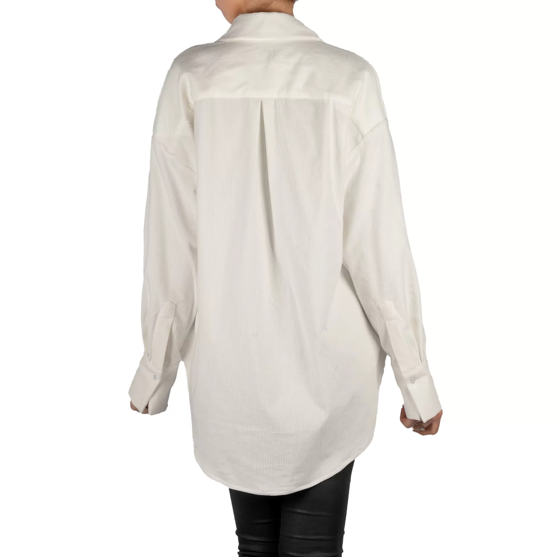 Discount White Shirt In Velvet Effect Women Coats And Clothes