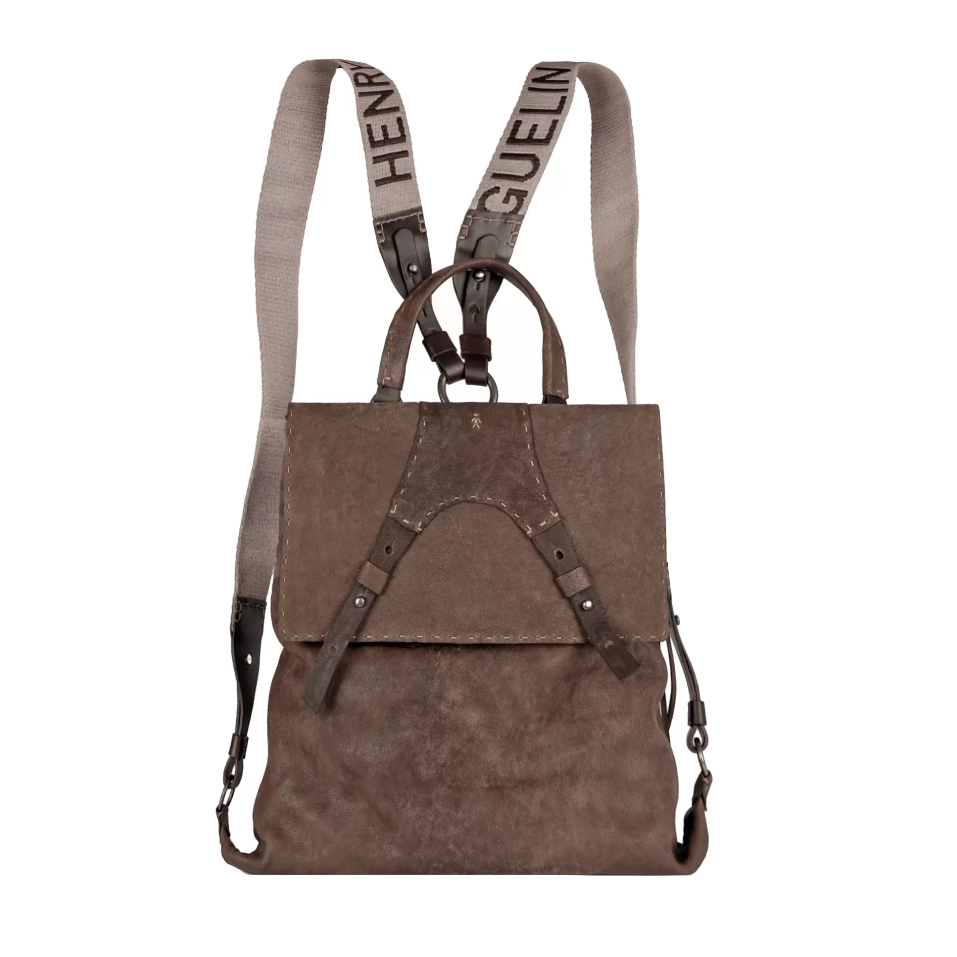 Store Zavorra Backpack Horse M Hb Grattato Dark Brown Bags
