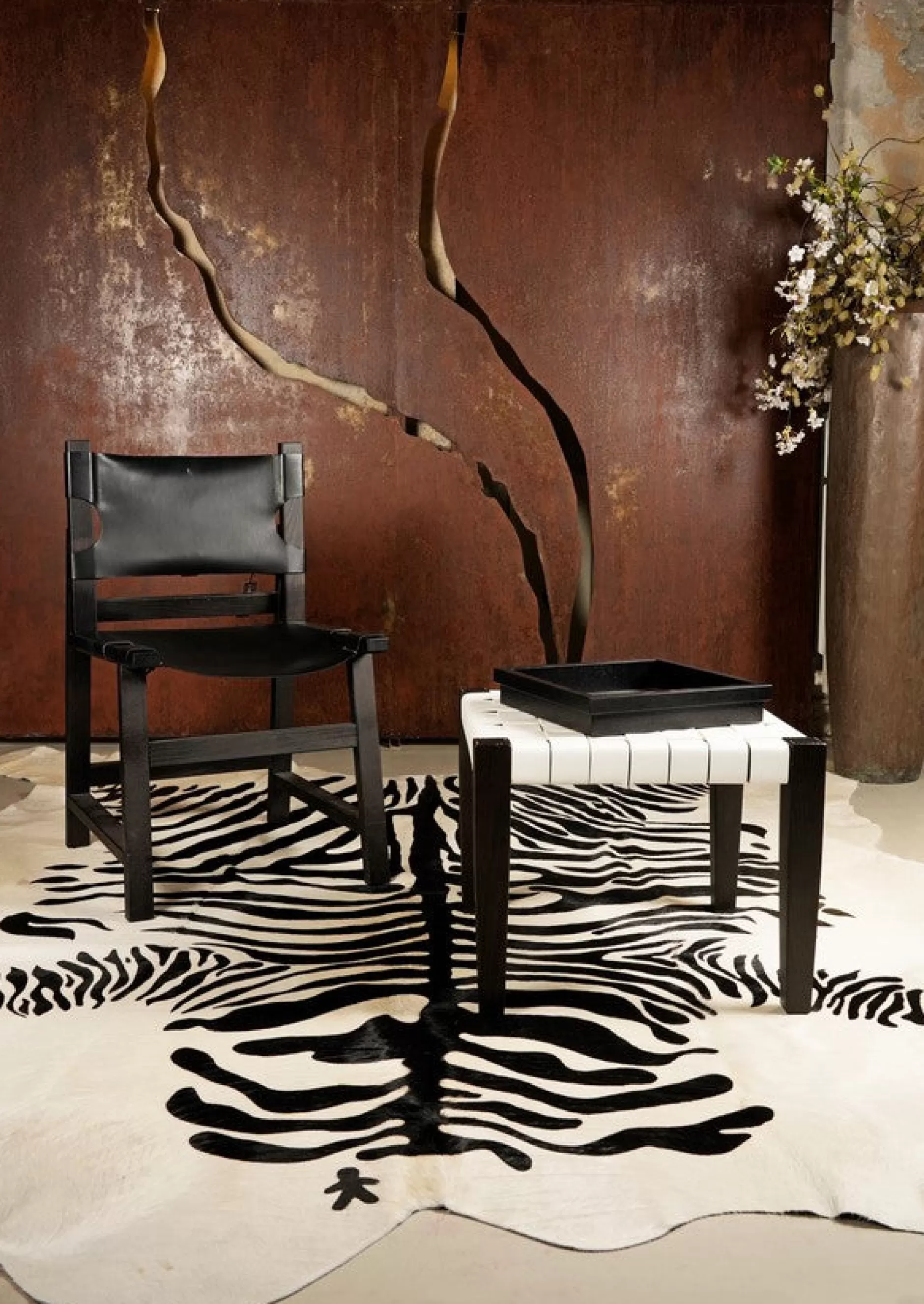 Outlet Zebra White & Black Rug Furniture